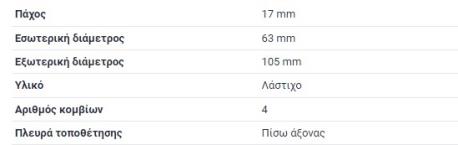 ΠΡΟΣΘΗΚΗ ΟΠΙΣΘΙΟΥ ΕΛΑΤΗΡΙΟΥ Νο 4 17.00mm C-CLASS W202 W203 W204 CLC-CLASS CL203 CLK C208 C209 A208 A209 W208 W209 E-CLASS W210