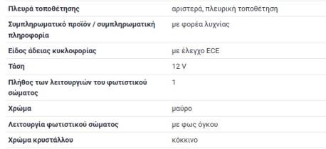 ΦΑΝΑΡΙ ΟΓΚΟΥ ΟΠΙΣΘΙΑ ΚΟΚΚΙΝΑ ΑΡΙΣΤΕΡΑ LEFT T2/LN1 672 B672 609D 611D 614D T2/LN1 670 B670 809DT T2/LN1 667 B667 507D 508D 510