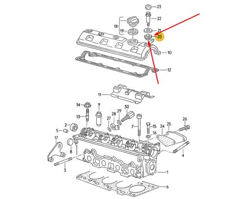 ΛΑΣΤΙΧΟ ΦΛΑΝΤΖΑ ΒΙΔΑΣ ΚΑΠΑΚΙΟΥ ΒΑΛΒΙΔΩΝ VW GOLF II Mk2 VW GOLF III Mk3 1H VW JETTA II VW POLO CLASSIC 86C VW POLO II 86C VW VENT