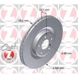 ΔΙΣΚΟΠΛΑΚΑ ΕΜΠΡΟΣ 345X29.50mm AUDI A4 B8 8K2 AUDI A4 B8 Avant 8K5 AUDI A5 ΚΟΥΠΕ COUPE 8T3 AUDI A5 Sportback 8TA AUDI A5 CABRIOLE