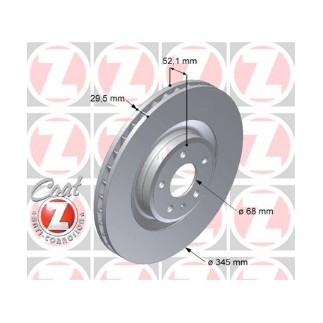 ΔΙΣΚΟΠΛΑΚΑ ΕΜΠΡΟΣ 345X29.50mm AUDI A4 B8 8K2 AUDI A4 B8 Avant 8K5 AUDI A5 ΚΟΥΠΕ COUPE 8T3 AUDI A5 Sportback 8TA AUDI A5 CABRIOLE
