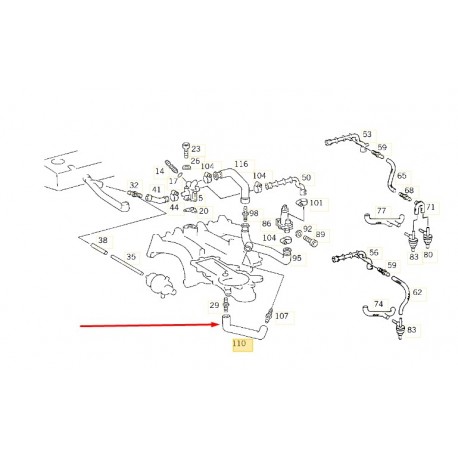ΚΟΛΑΡΟ ΑΝΑΘΥΜΙΑΣΕΩΝ M102 MERCEDES-BENZ 190E W201 2.0 2000cc AIR HOSE FROM AIR DUCT TO ADDITIONAL AIR SLIDE AND TO IDLING AIR DIS