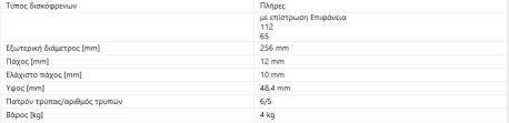 ΔΙΣΚΟΠΛΑΚΑ ΟΠΙΣΘΙΑ A3 GOLF V VI VII OCTAVIA SUPERB