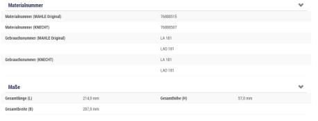 ΦΙΛΤΡΟ ΚΑΜΠΙΝΑΣ A3 GOLF V VI Q3 TT LEON TOLEDO OCTAVIA II SUPERB II YETI CADDY III IV EOS JETTA III IV PASSAT + CC SCIROCCO