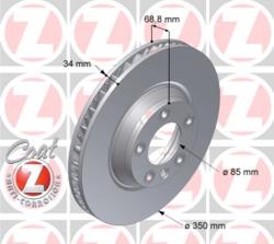 ΔΙΣΚΟΠΛΑΚΑ ΕΜΠΡΟΣ ΔΕΞΙΑ RIGHT TOUAREG TDI FSI Q7 TDI TFSI FSI QUATTRO CAYENNE 350X34mm