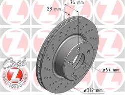 ΔΙΣΚΟΠΛΑΚΕΣ ΕΜΠΡΟΣ S-CLASS W220 ΑΕΡΙΖΟΜΕΝΕΣ ΔΙΑΤΡΗΤΕΣ 312X28mm