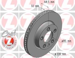 ΔΙΣΚΟΠΛΑΚΑ ΕΜΠΡΟΣ ΑΡΙΣΤΕΡΗ LEFT VW TOUAREG PORSCHE CAYENNE 300X32mm