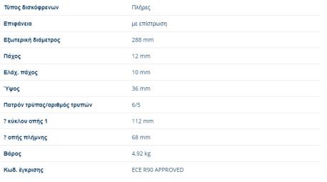 ΔΙΣΚΟΠΛΑΚΑ ΟΠΙΣΘΙΑ 288X12mm A4 2004 - 2008 + A4 Καμπριολέ 2002 - 2009 SEAT EXEO