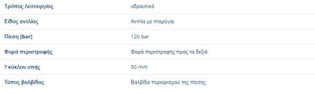 ΑΝΤΛΙΑ ΥΔΡΑΥΛΙΚΟΥ ΤΙΜΟΝΙΟΥ SPRINTER 901 902 903 904 905