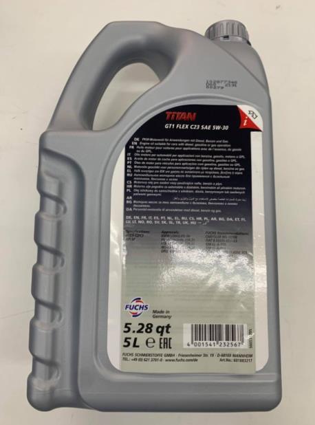 ΛΑΔΙ FUCHS 5L 5W-30 TITAN GT1 FLEX C23 VOLKSWAGEN VW 505.00 505.01 MERCEDES 229.31 229.51 229.52