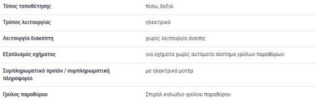 ΓΡΥΛΟΣ ΠΑΡΑΘΥΡΟΥ ΠΙΣΩ ΔΕΞΙΑ RIGHT ΜΕ ΜΟΤΕΡ C-CLASS W202