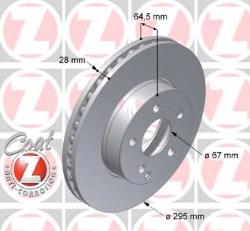 ΔΙΣΚΟΠΛΑΚΕΣ ΕΜΠΡΟΣ ΑΕΡΙΖΟΜΕΝΕΣ C-CLASS W204 E-CLASS W212 A207 C207 SLC R172 W172 SLK R172 W172 295X28mm