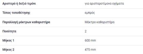 ΜΑΚΤΡΑ ΣΕΤ ΕΜΠΡΟΣ A-CLASS W176 A-CLASS W177 A-CLASS Σεντάν V177 CLA Κουπέ C118 W118 CLA Shooting Brake Στέισον βάγκον X117 W117