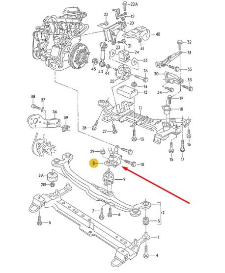 ΒΑΣΗ ΜΗΧΑΝΗΣ ΕΜΠΡΟΣ ΜΕΤΑΛΛΙΚΗ ΚΑΠΕΛΟ CORRADO PASSAT B3 PASSAT B4 1988 - 1996