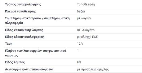 ΦΑΝΑΡΙ ΟΜΙΧΛΗΣ ΕΜΠΡΟΣ ΔΕΞΙ RIGHT AUDI A6 1997 - 2005 SEAT LEON Cupra R 2003 - 2006