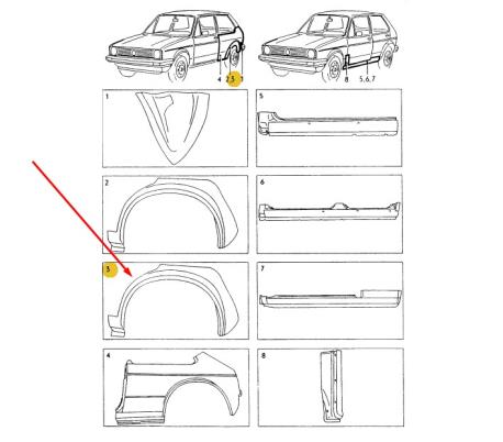 ΦΡΥΔΙ ΟΠΙΣΘΙΟ ΜΕΤΑΛΛΙΚΟ ΑΡΙΣΤΕΡΑ LEFT ΗΜΙΦΤΕΡΟ GOLF I ΤΕΤΡΑΘΥΡΟ 4ΘΥΡΟ