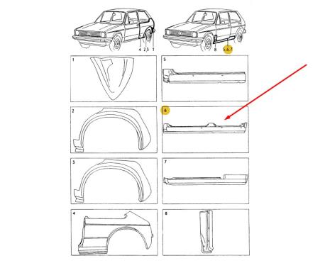 ΜΑΣΠΙΕ ΔΕΞΙ RIGHT ΤΕΤΡΑΘΥΡΟ 4ΘΥΡΟ VW GOLF I 1976 - 1984 GOLF I Cabriolet 1979 - 1992 JETTA I 1979 - 1984