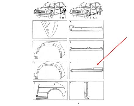 ΜΑΣΠΙΕ ΔΕΞΙ RIGHT ΔΙΘΥΡΟ 2ΘΥΡΟ VW GOLF I 1976 - 1984 GOLF I Cabriolet 1979 - 1992 JETTA I 1979 - 1984
